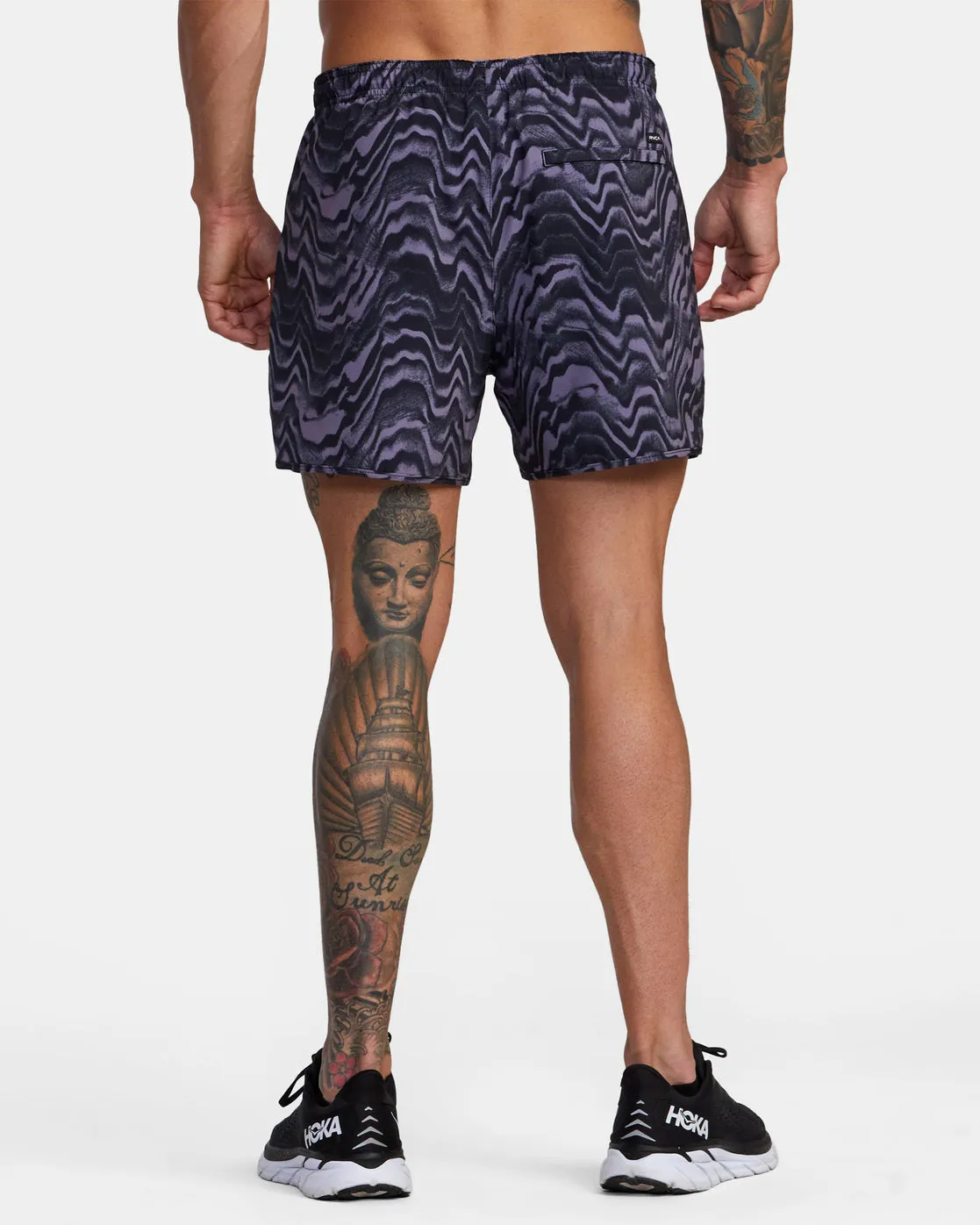 Yogger Elastic Waist Running Shorts 15" - Plum Warp