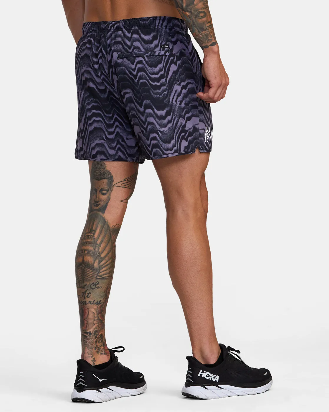Yogger Elastic Waist Running Shorts 15" - Plum Warp