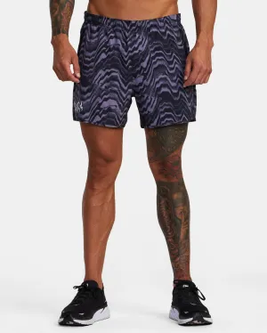 Yogger Elastic Waist Running Shorts 15" - Plum Warp