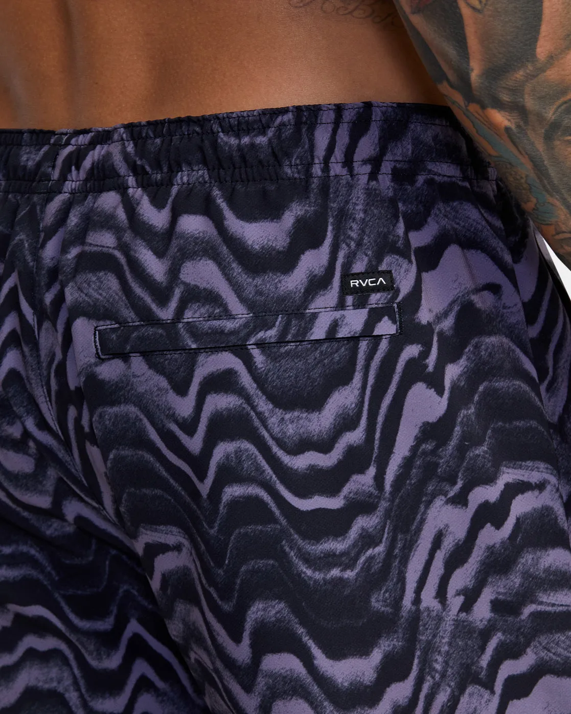 Yogger Elastic Waist Running Shorts 15" - Plum Warp
