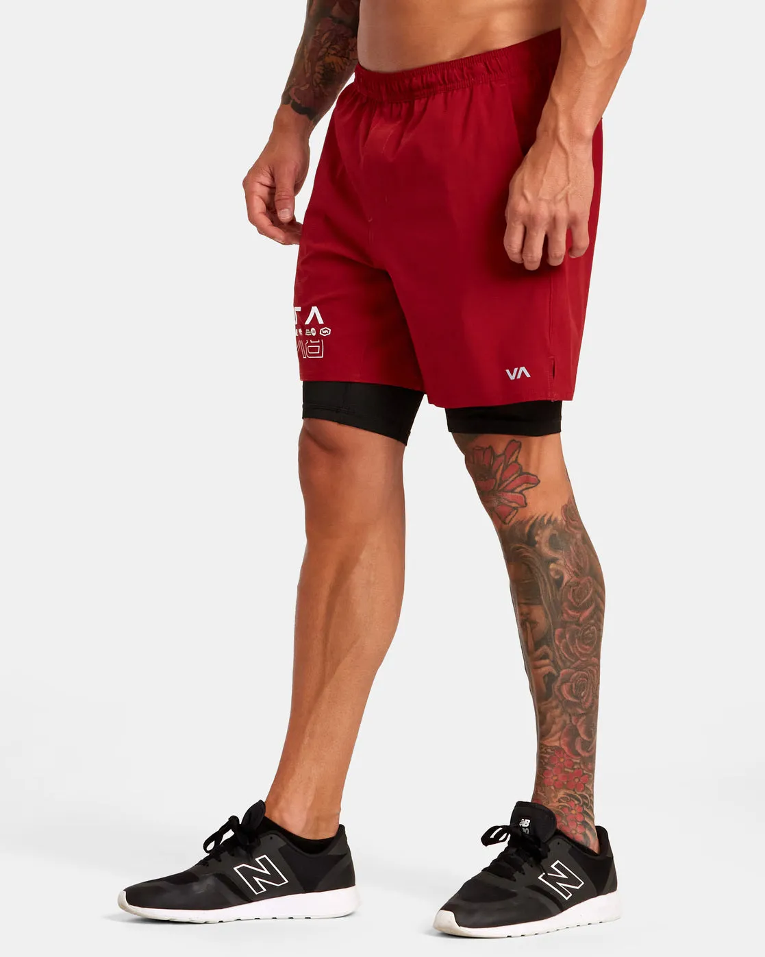Yogger Train 2-In-1 17" Workout Shorts - Cardinal