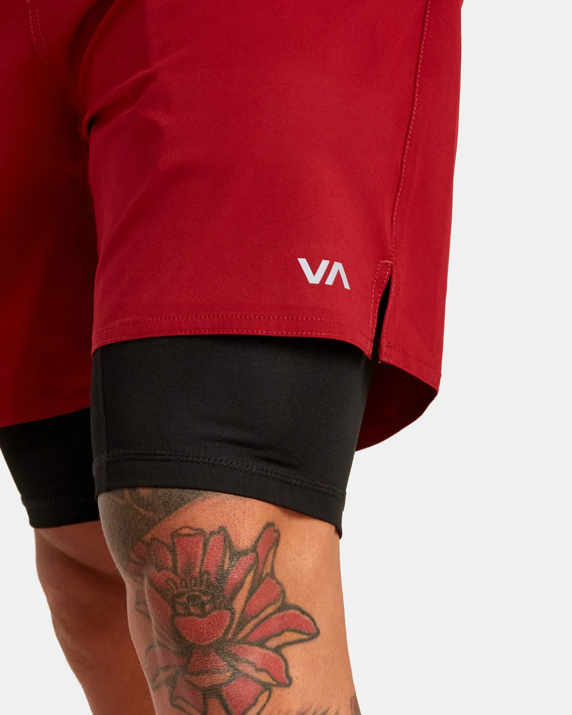 Yogger Train 2-In-1 17" Workout Shorts - Cardinal