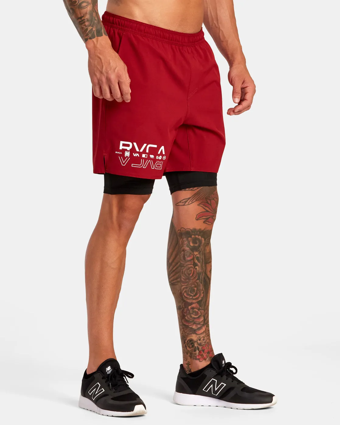 Yogger Train 2-In-1 17" Workout Shorts - Cardinal