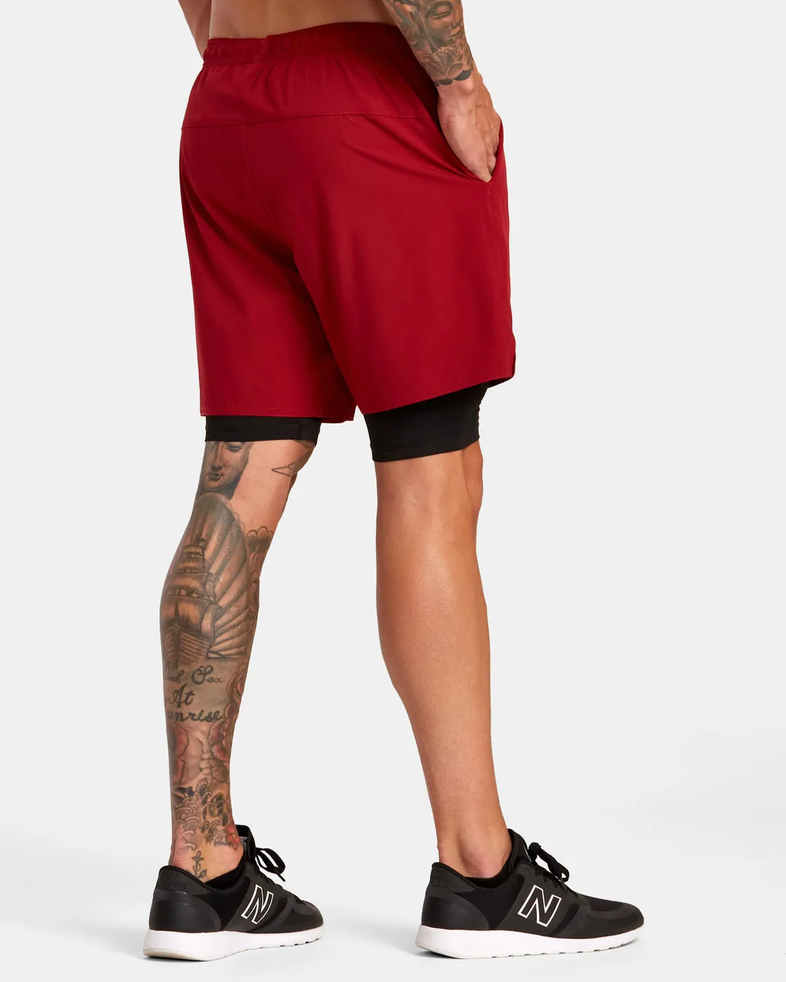 Yogger Train 2-In-1 17" Workout Shorts - Cardinal