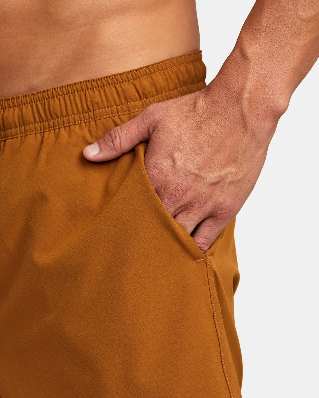 Yogger Train 2-In-1 17" Workout Shorts - Tobacco