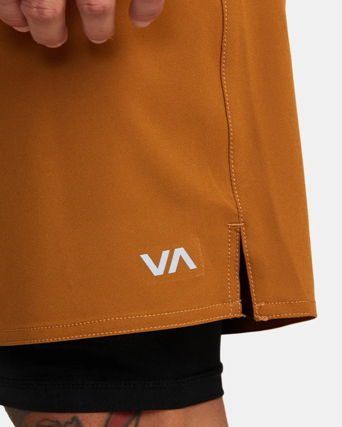 Yogger Train 2-In-1 17" Workout Shorts - Tobacco
