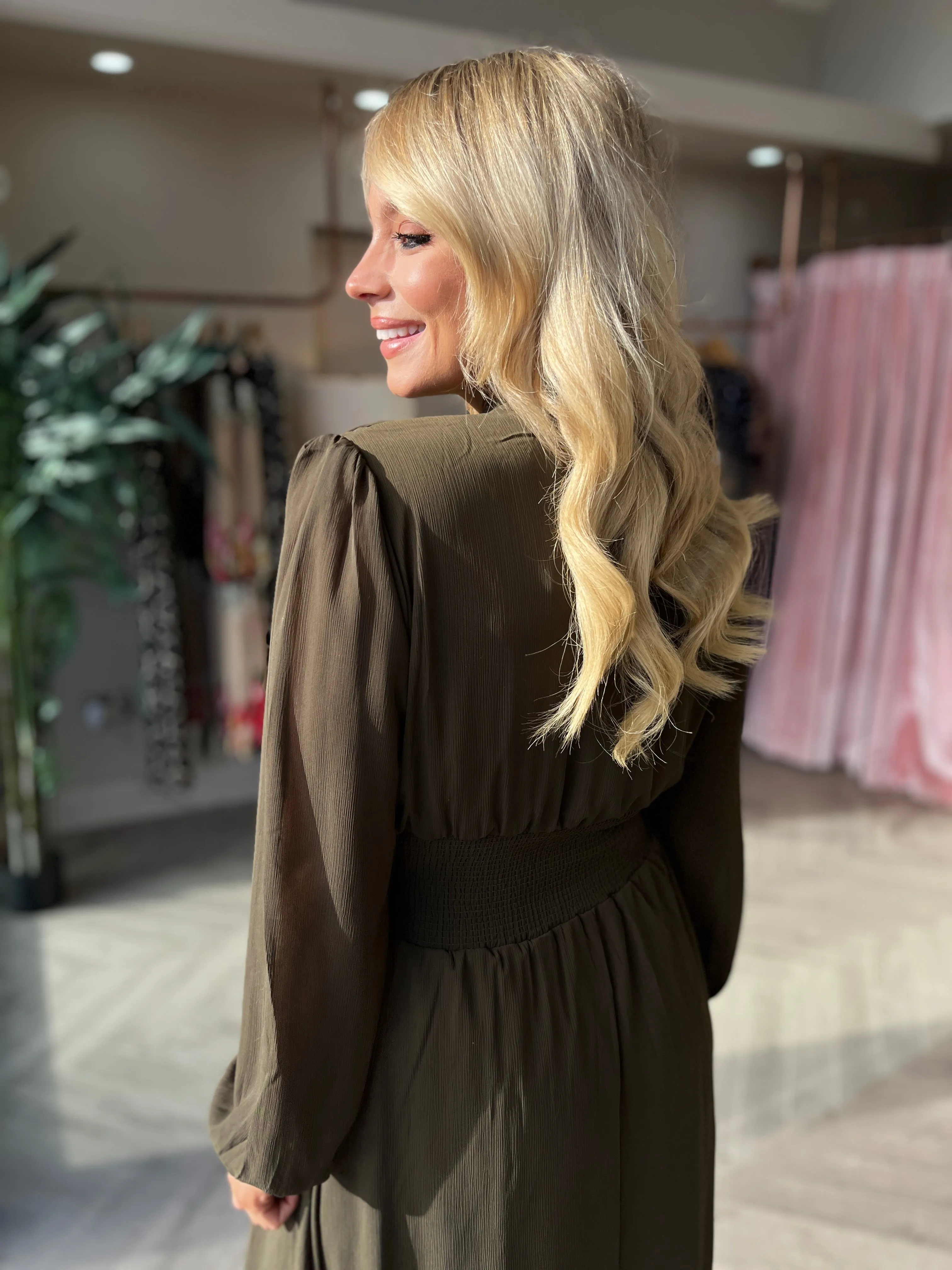 Zarina Khaki Dress